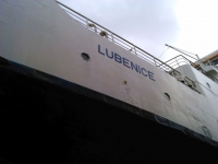 The Lubenice ferry arrives for its annual repairs
