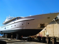Cres ferry and Choo Choo motor yacht entered the dock