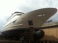 A Luxury yacht in dock