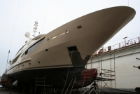 Belle Anna and Waverunner Yachts and Marvel Scan Cargo Ship under Repair
