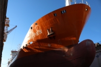 Tanker Ship Sepen and Pomgrad's Grab Dredger 22 in Overhaul